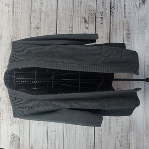 Torrid long gray soft cozy chunky knit open front sweater cardigan with pockets